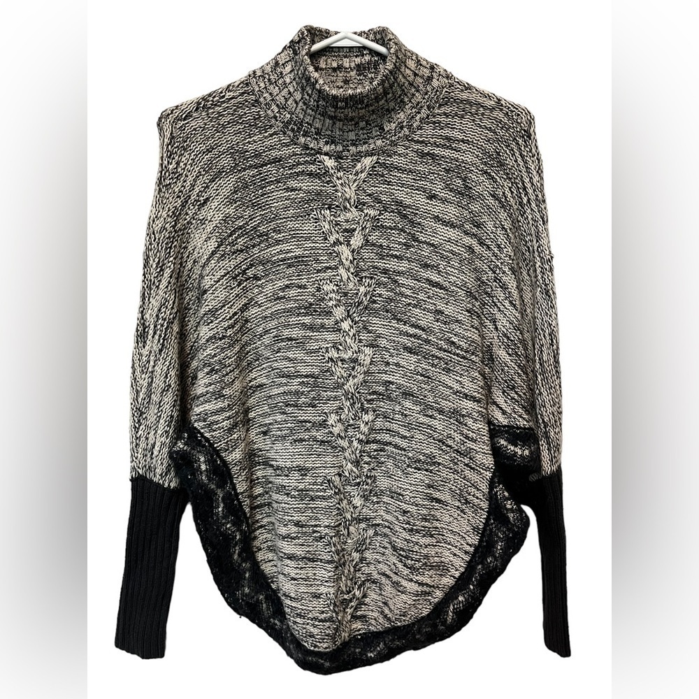 Max Studio Heather Grey Poncho Sweater - Size 10-12 years